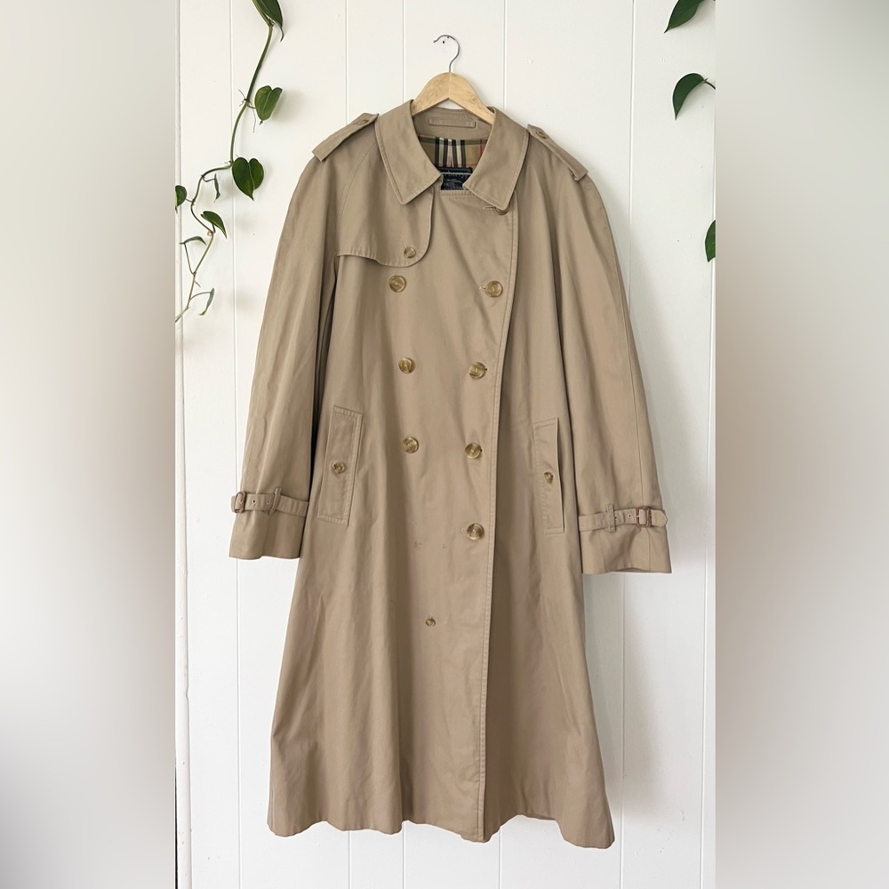 Burberry Vintage Classic Haymarket House Check Trench Coat Size 46 XL) Men’s